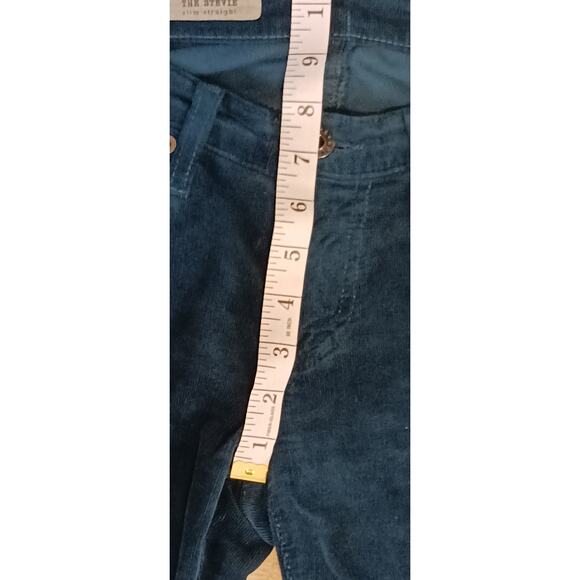 AG Adriano Goldschmied the Stevie Slim Straight Green Corduroy Pants Sz 27R - Picture 7 of 11